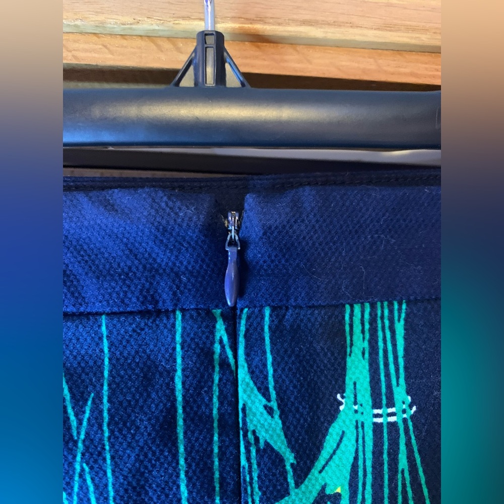 Anthropologie Postmark Vertical Garden Navy Blue Pencil Skirt NWOT - Picture 3 of 6